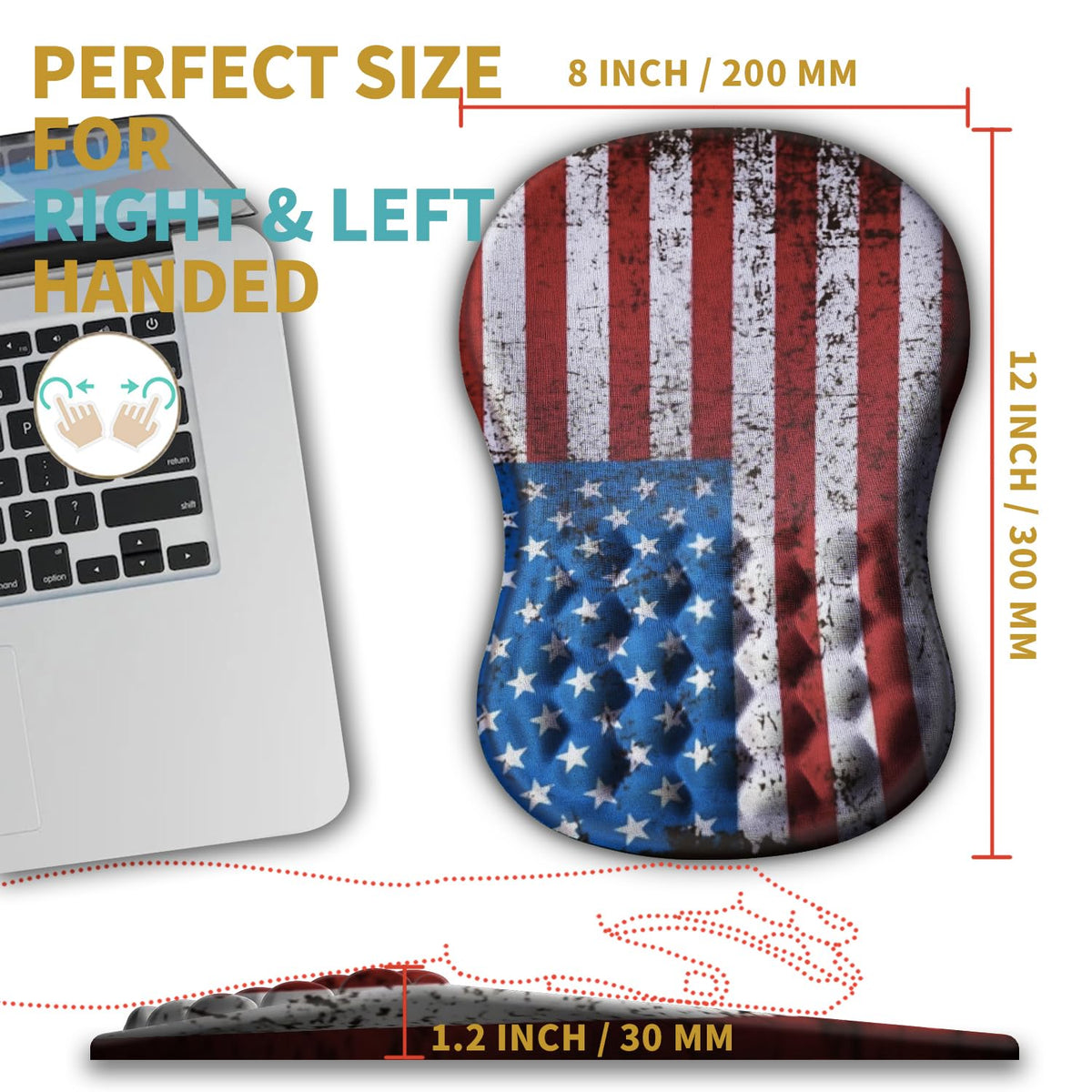 Hokafenle Ergonomic Mouse Pad Wrist Support with Massage Design, Wrist Rest Pain Relief Mousepad