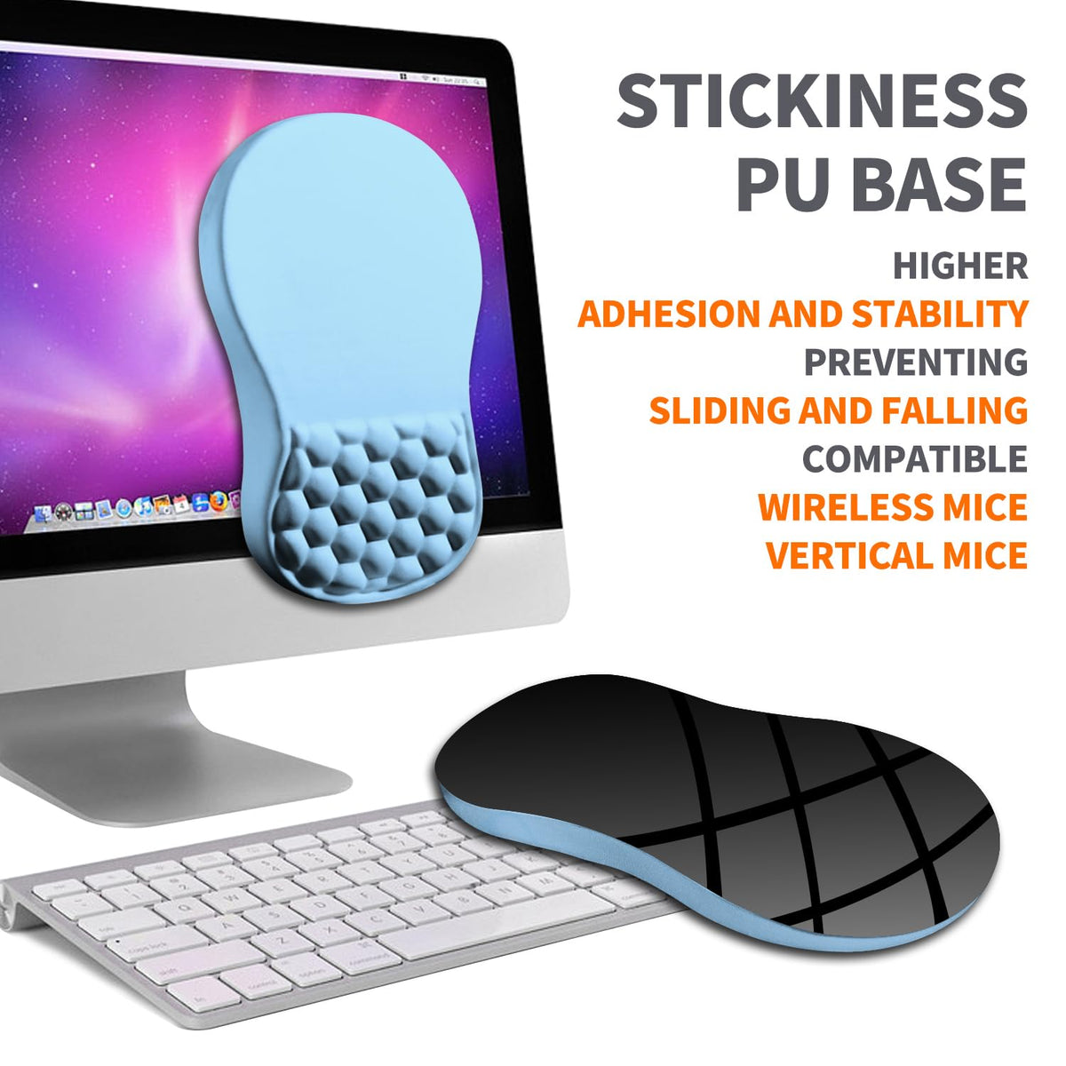 Armanza Ergonomic Joint Wrist Support Mouse Pad with Memory Foam Cushion Massage Bump, Carpal