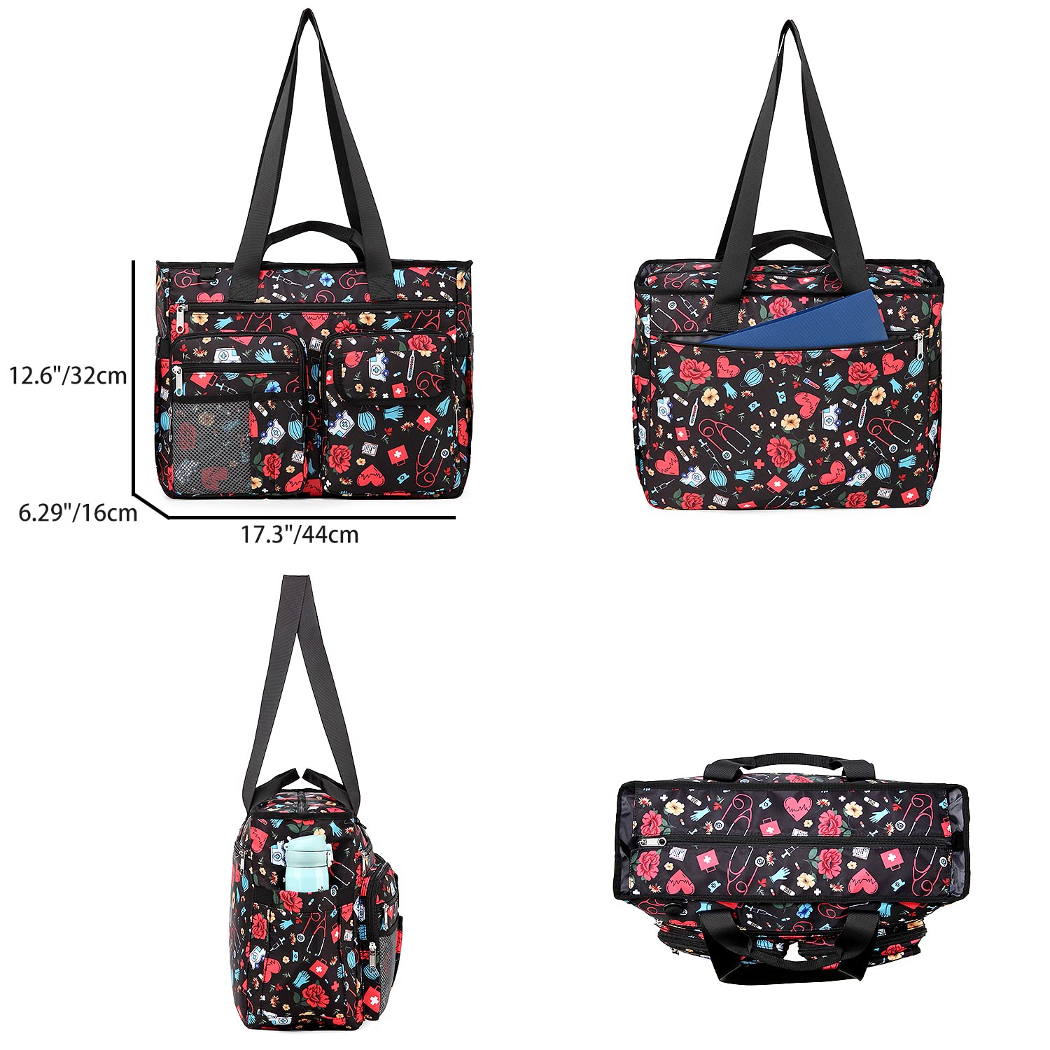 Gatycallaty Nurse Tote Bag for Women First Aid Organizer with Multi-Pockets, Healthcare Work Travel
