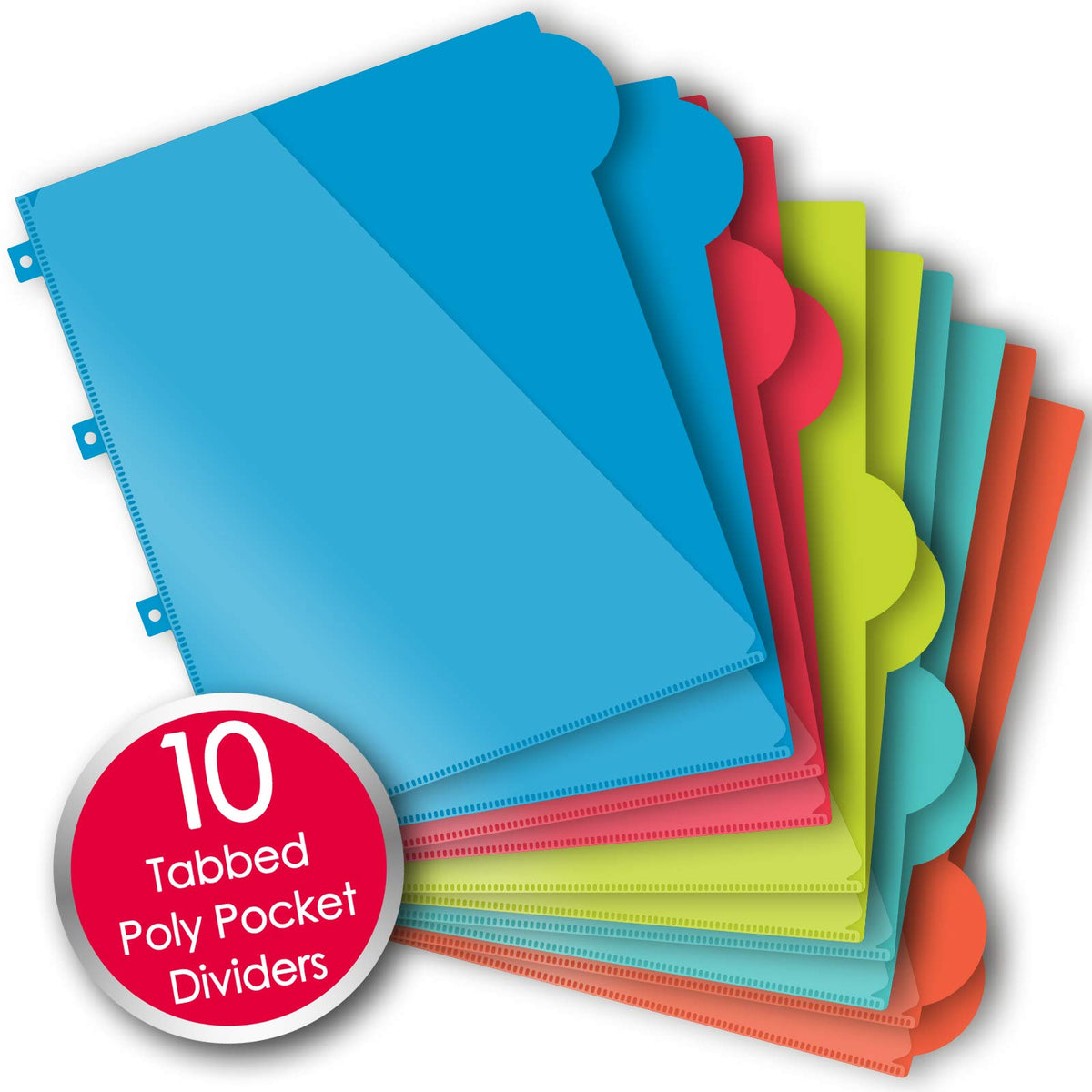IQ+ iScholar Poly Cover 10 Subject Notebook, College Ruled, 11 x 8.5 Inch, 250 Sheets, Black