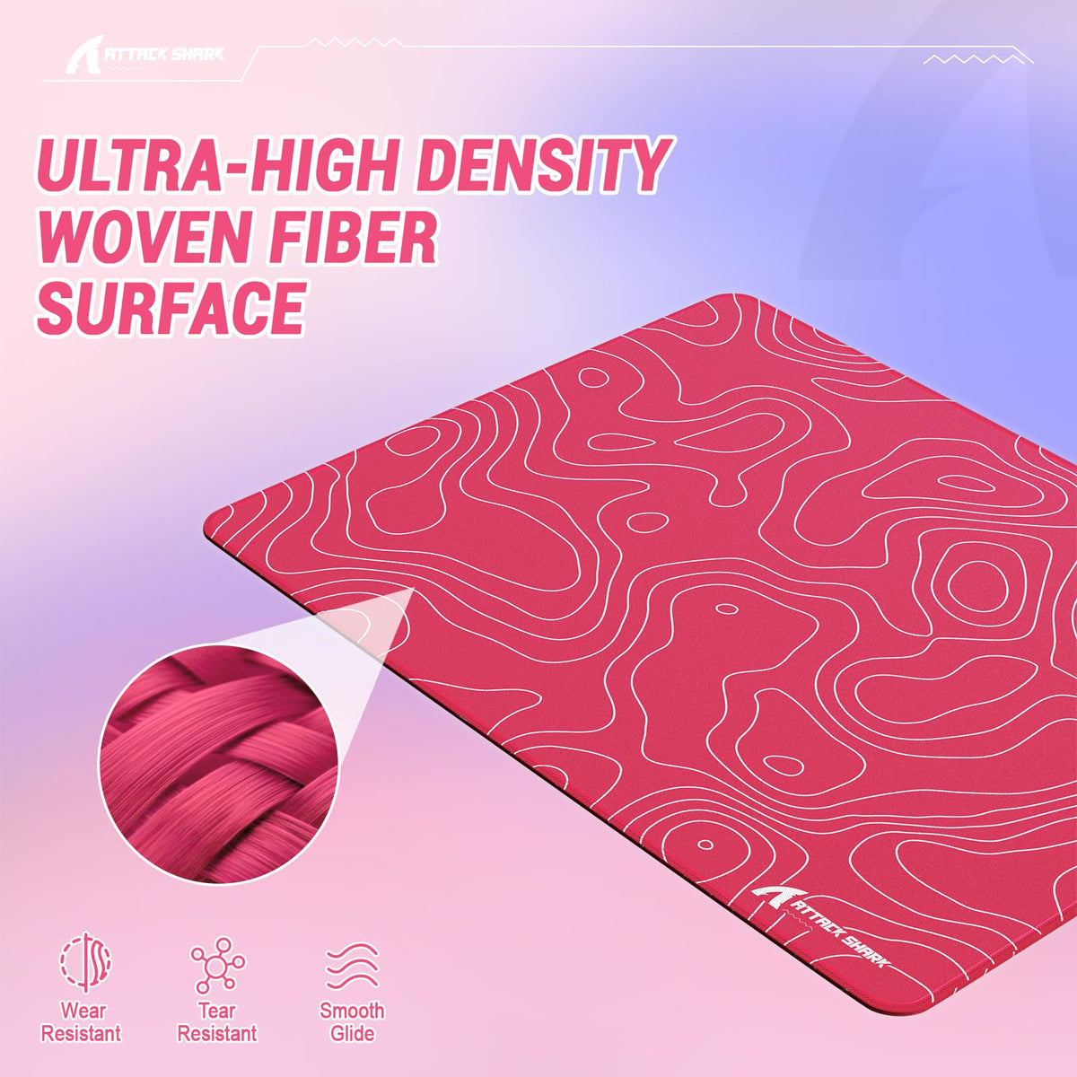 ATTACK SHARK CM02SE Gaming Mouse Pad for Esports Speed Mouse mats for Desk Waterproof Surface