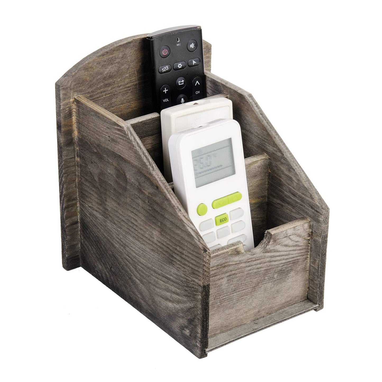 VERGOODR 3 Slot Rustic Wooden Remote Control Frame Media Organizer,Office Supply Storage,Magazine