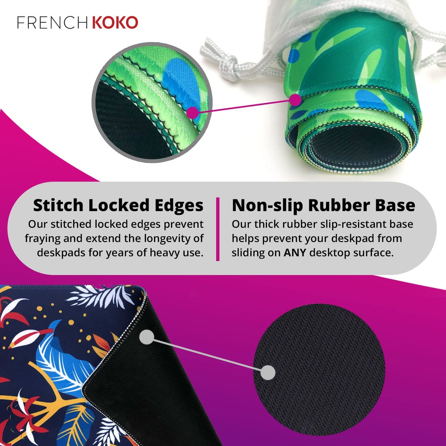 French KOKO Large Mouse Pad Desk Mat Protector Keyboard Pad Desktop Office School Decor Big