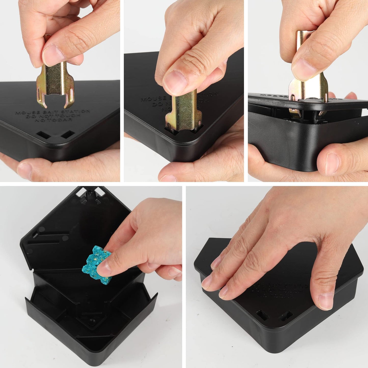 Mixrug 8 Pack Mouse Bait Stations with 8 Keys, Outdoor Rodent Box Station for Mice Small Rats