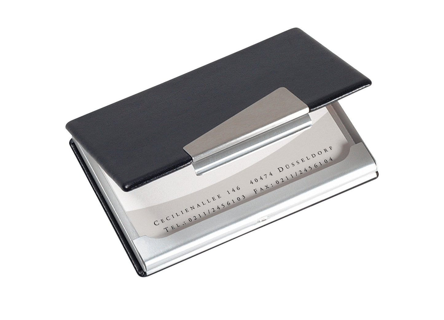 Sigel VZ131 Business Card Case, silver, black