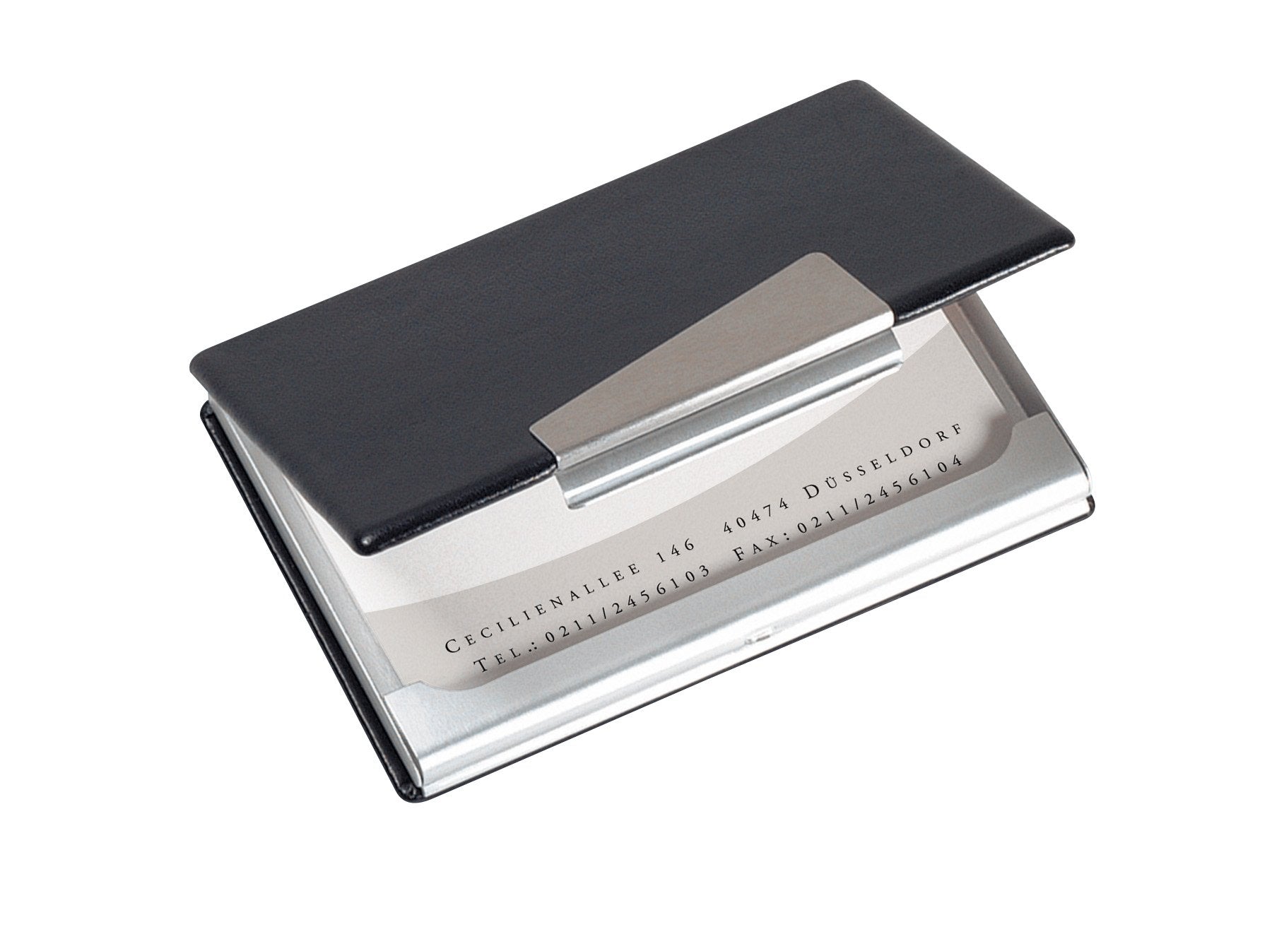 Sigel VZ131 Business Card Case, silver, black