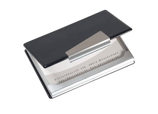 Sigel VZ131 Business Card Case, silver, black