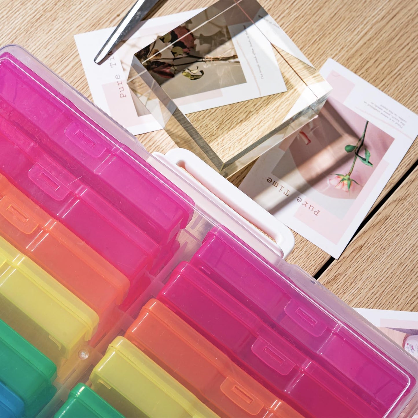 novelinks Photo Storage Boxes with Handle, Photo Organizers and Storage