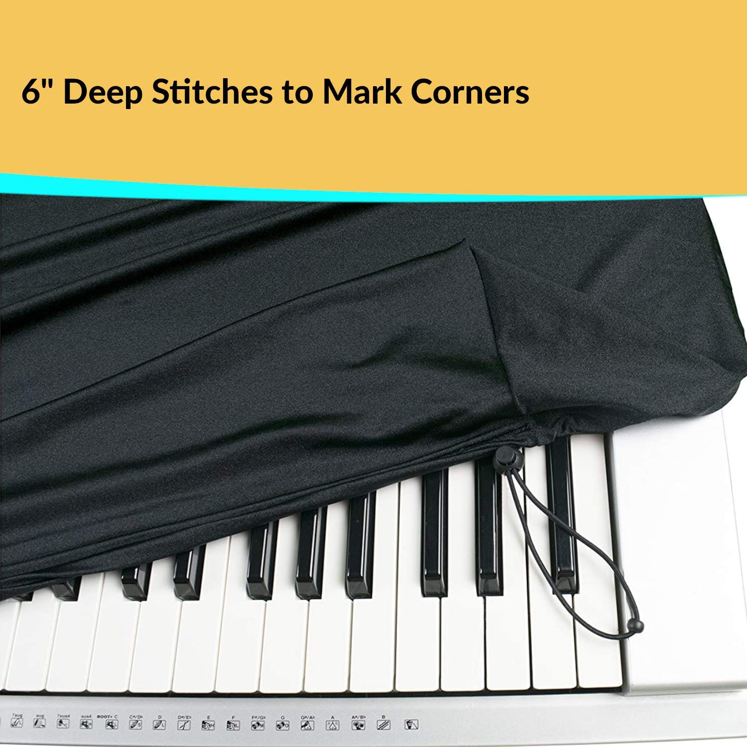 QMG Stretchable Keyboard Dust Cover for 61 & 76 Key-keyboard: Best for all Digital Pianos &