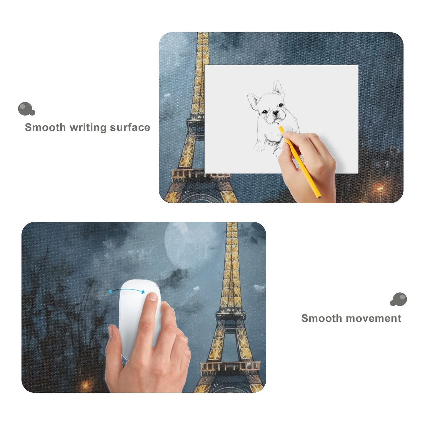 Paris Skyline Painting XXL Mouse Pad - Non-Slip Mouse Mat for Gaming & Work - Large 31.5 X 11.8
