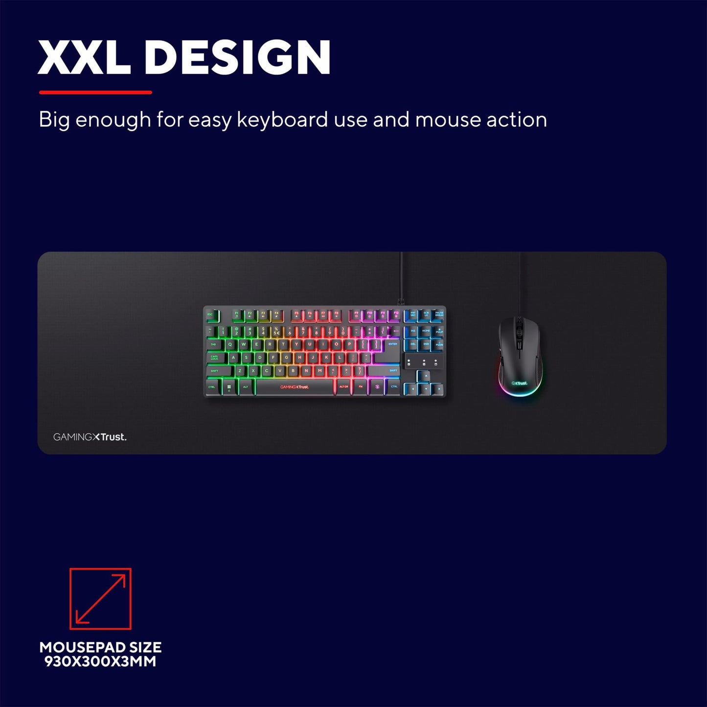 Trust Gaming GXT 758 Mouse Pad XXL (930x300x3 mm) (goods) regular Warranty 21569