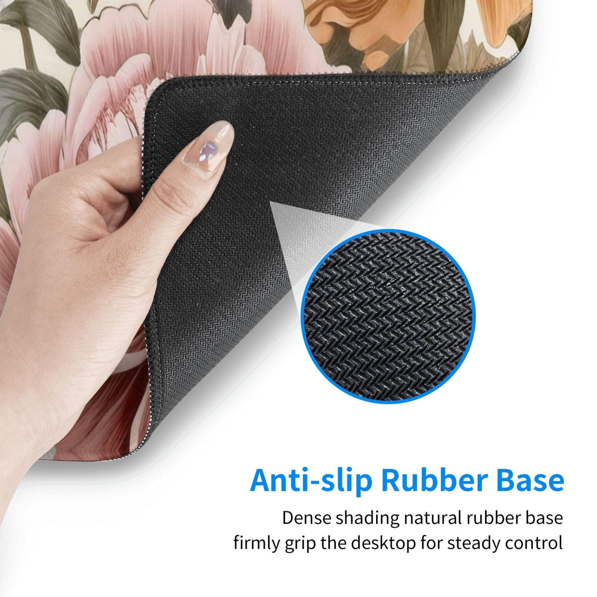 Gaming Mouse Pad, Large Non-Slip Rubber Base Mousepad, Keyboard Mouse Mat, Desk Pad with Stitched