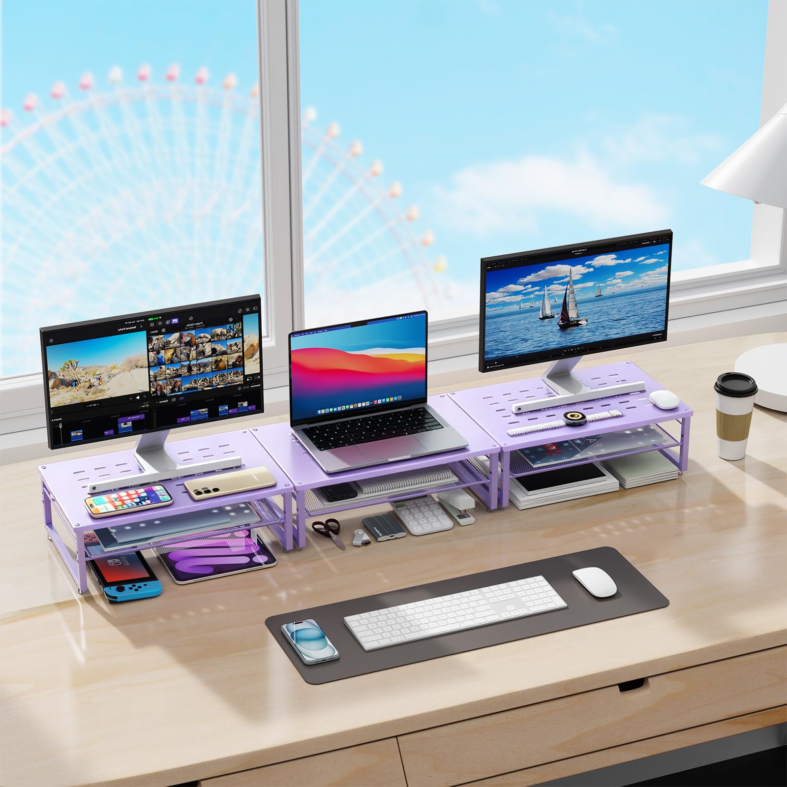 gianotter 2-Tier Metal Monitor Stand Riser