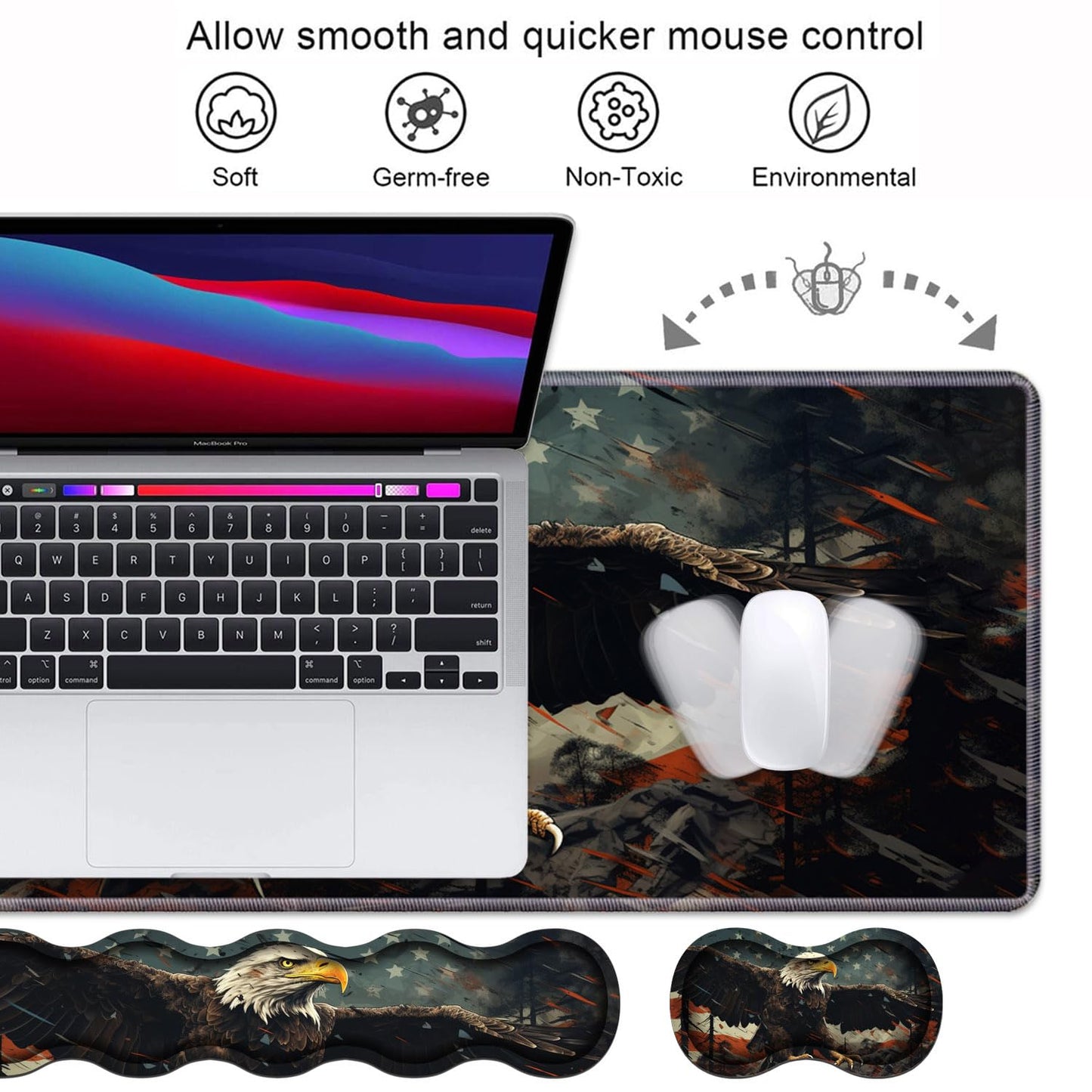 Ergonomic Keyboard Wrist Rest & Mouse Pad Wrist Rest Set,Large XXL Gaming Desk Mat 31.5"x