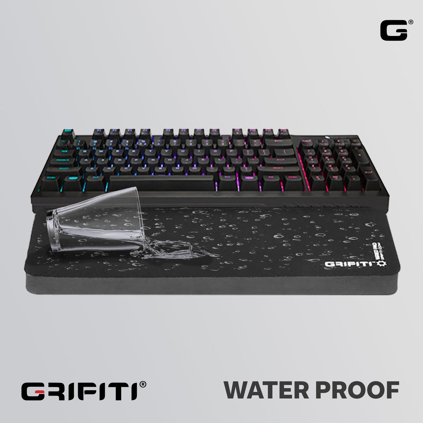 Grifiti Fat Wrist Pad 17 in Black is a 4 Inch Wide Wrist Rest for Standard Keyboards and Mechanical
