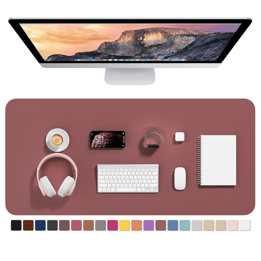 Hsurbtra Desk Pad, 35.5" x 17" PU Leather Desk Mat, XXL Extended Mouse Pad, Waterproof Desktop