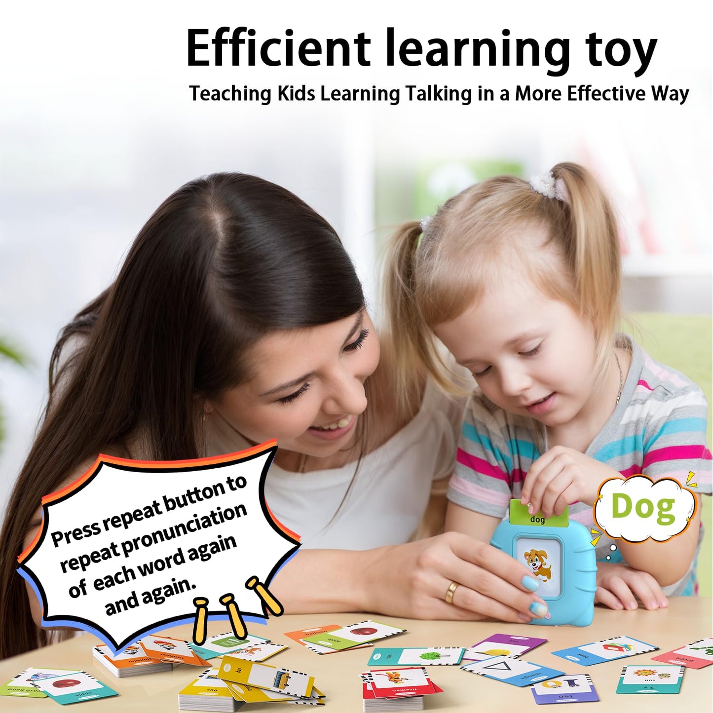 Kidzdo 540 Sight Words Talking Flash Cards with Music, Christmas Birthday Easter Gifts for 2 3 4 5