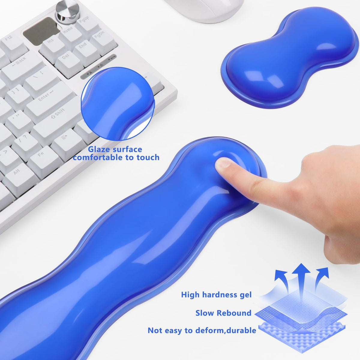 Gel Keyboard and Mouse Wrist Rest, Cute Wrist Support and Arm Support Keyboard Rest for Keyboard