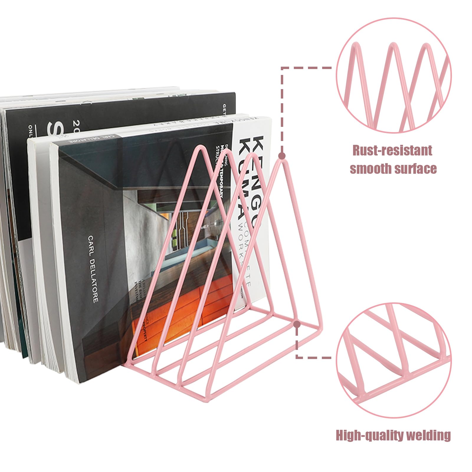 EASEPRES Vinyl Record Holder Storage, 9 Slot Metal Magazine Book Album Display Rack, Stylish