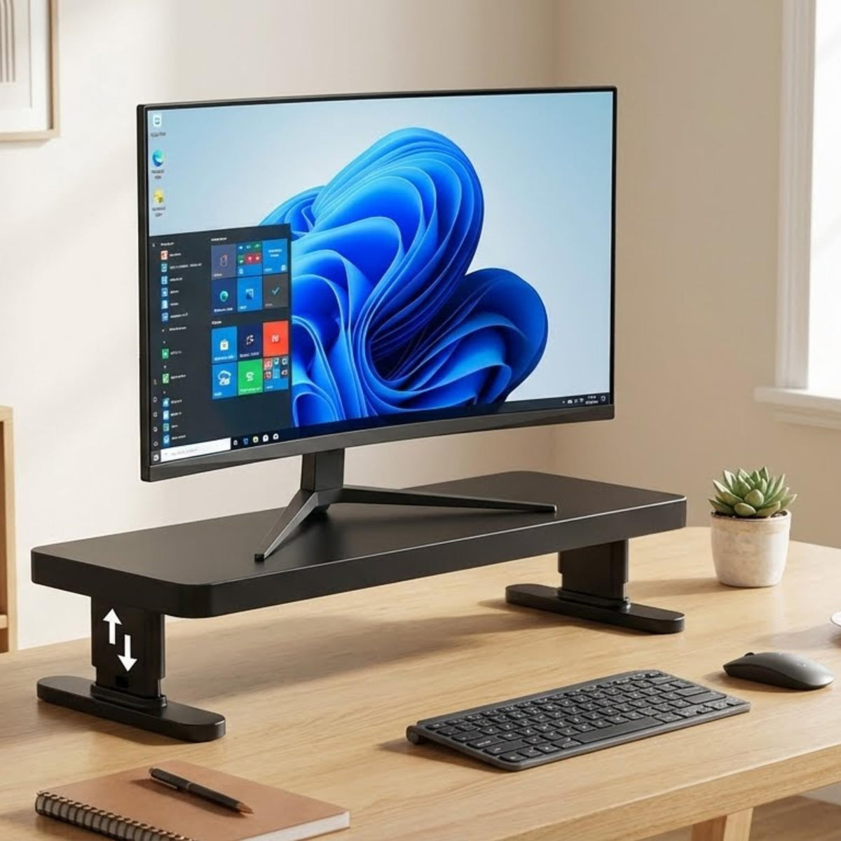 IVE Design Adjustable Monitor Stand with 4 height options, Desk Shelf for Top of Desk Adjustable