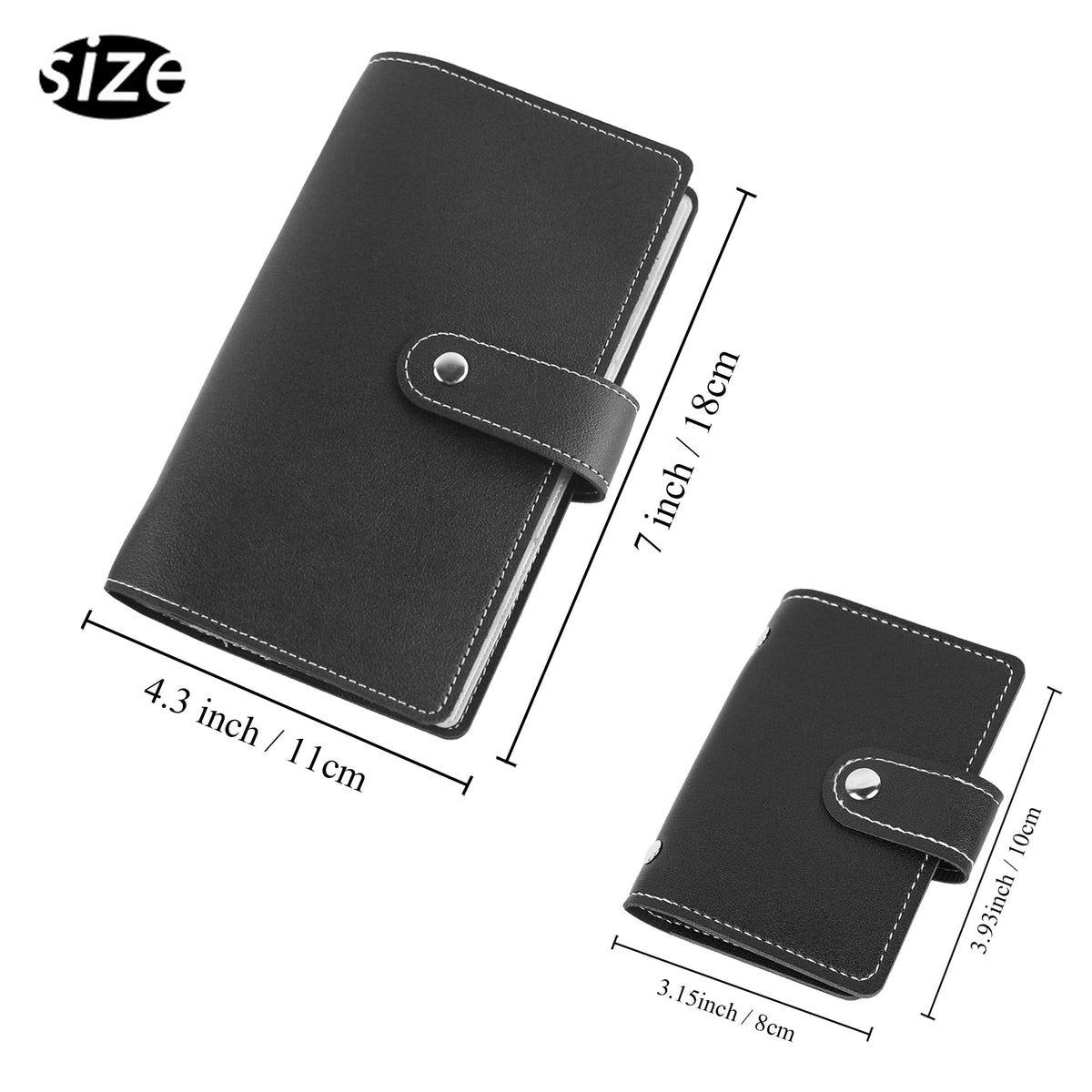 lizimandu 2 Pieces Business Card Holder, PU Leather Business Card Case Pocket Business Name Card