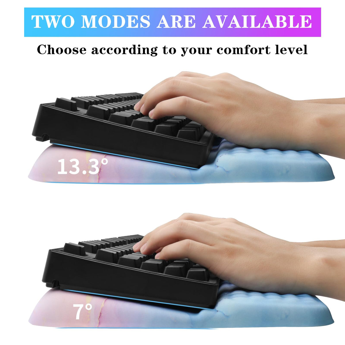 Computer Keyboard Stand with Wrist Rest, Ergonomic Tilted Keyboard Holder - Keyboard Riser with