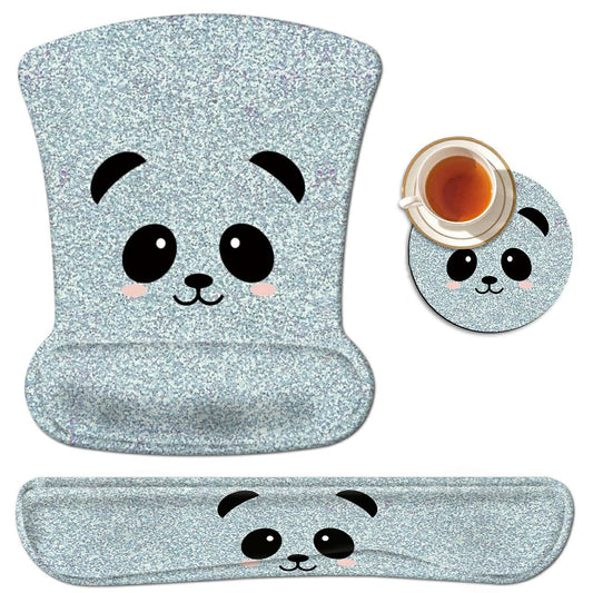Mouse Pad Wrist Rest Support Set Keyboard Wrist Rest Pad Panda Ergonomic Mousepad Memory Foam