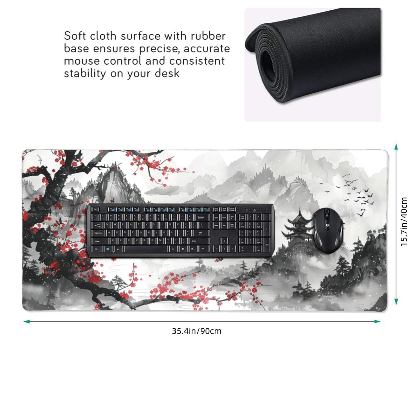 35.4 x 15.7 in, Waterproof XXL Large Mouse Pad for Desk, Extended Keyboard Mouse Mat for Computer