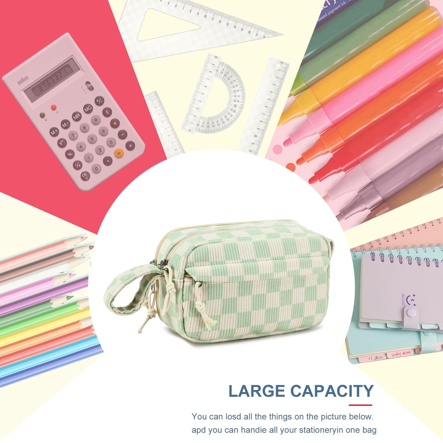 Bluboon Big Capacity Pencil Case Pencil Pouch Pen Case School Supplies Cute Pencil Box Pencil Bag