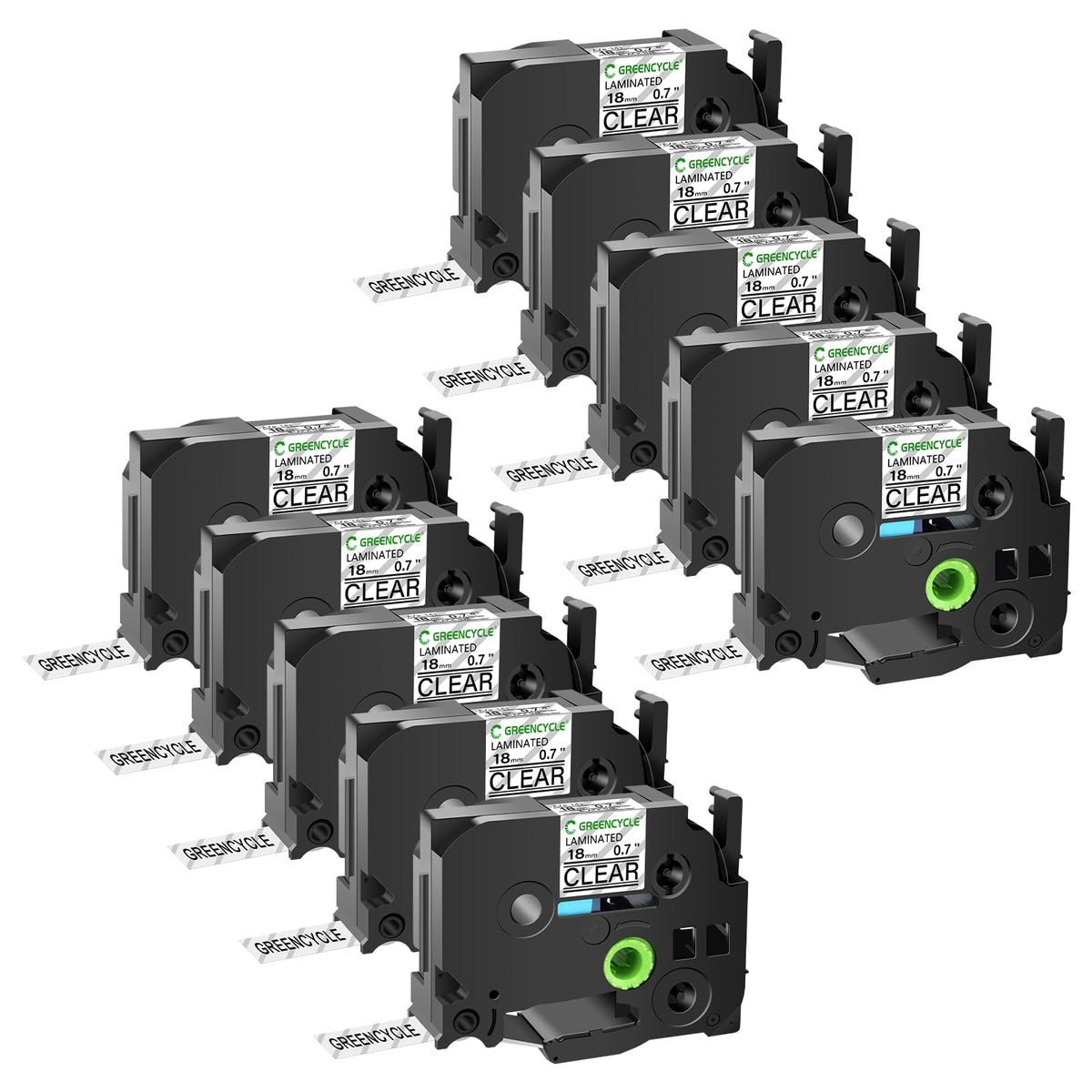 GREENCYCLE 10 Pack Compatible for Brother TZe-141 TZe141 TZ141 TZ-141 AZE Tape 18mm 0.7 Inch 3/4"