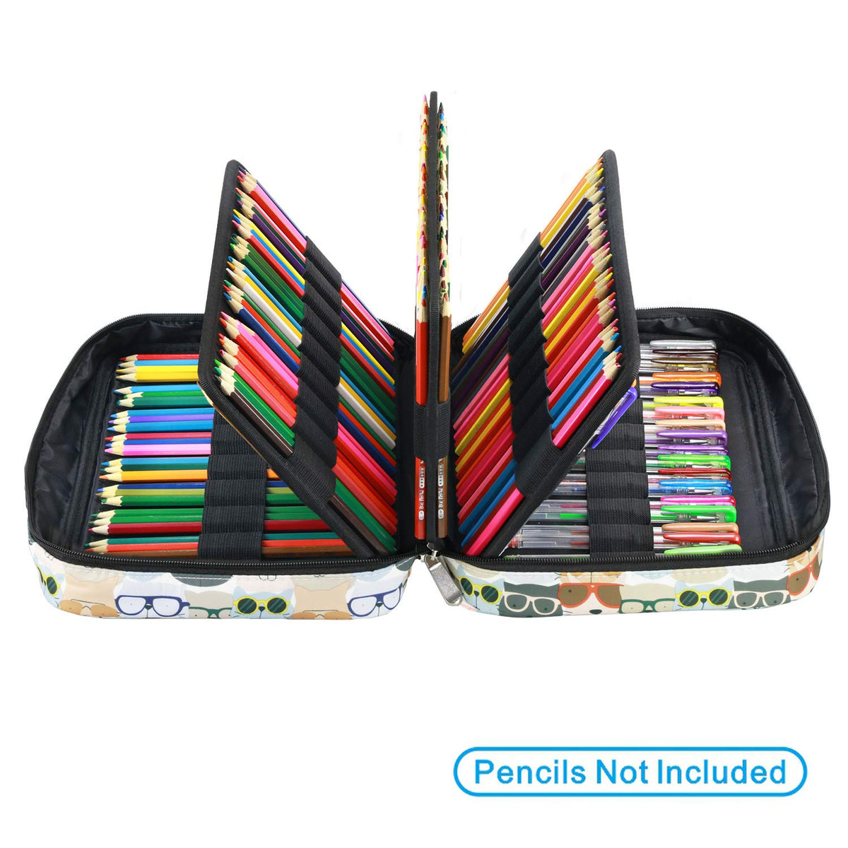YOUSHARES Colored Pencil Case 220 Slots Pen Case Organizer With Handy Wrap & Zipper, Multilayer