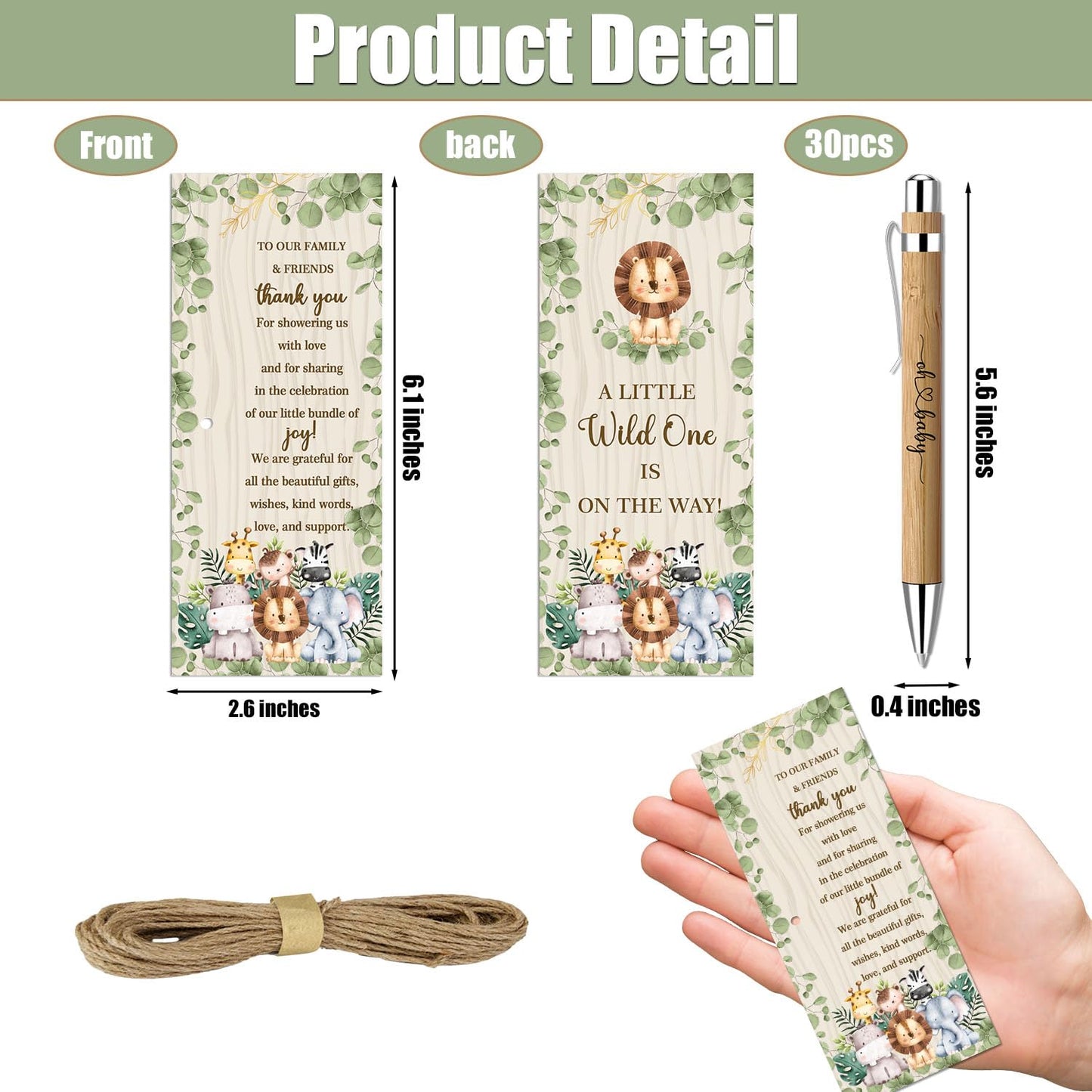 Toerifer 30 Pcs Jungle Baby Shower Gifts, Gender Reveal Souvenirs Prizes, Baby Shower Favors for 30