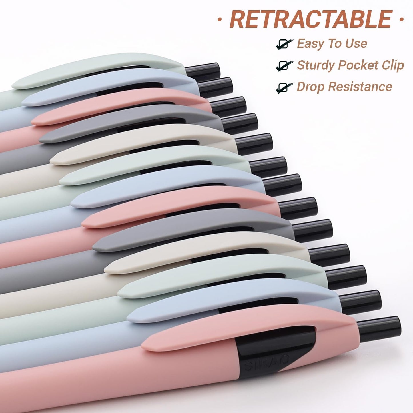 Sikao Pens Bulk, 60 Pack Gripped Slimster Ballpoint Pens -Morandi