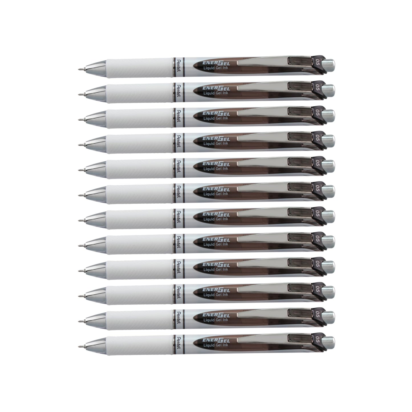 Pentel EnerGel Pearl RTX Gel Pen, (0.5mm), Fine Line, Needle Tip, Black Ink, Box of 12 (BLN75PW-A)