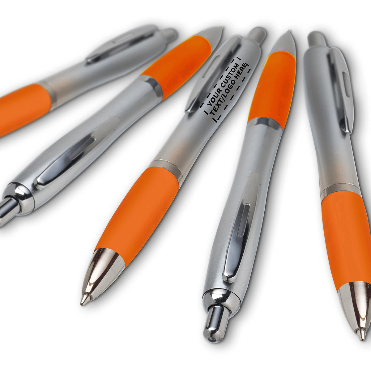 Personalized Ballpoint Pens with Rubber Grip and Click Button, Pack of 10 by DISCOUNT PROMOS
