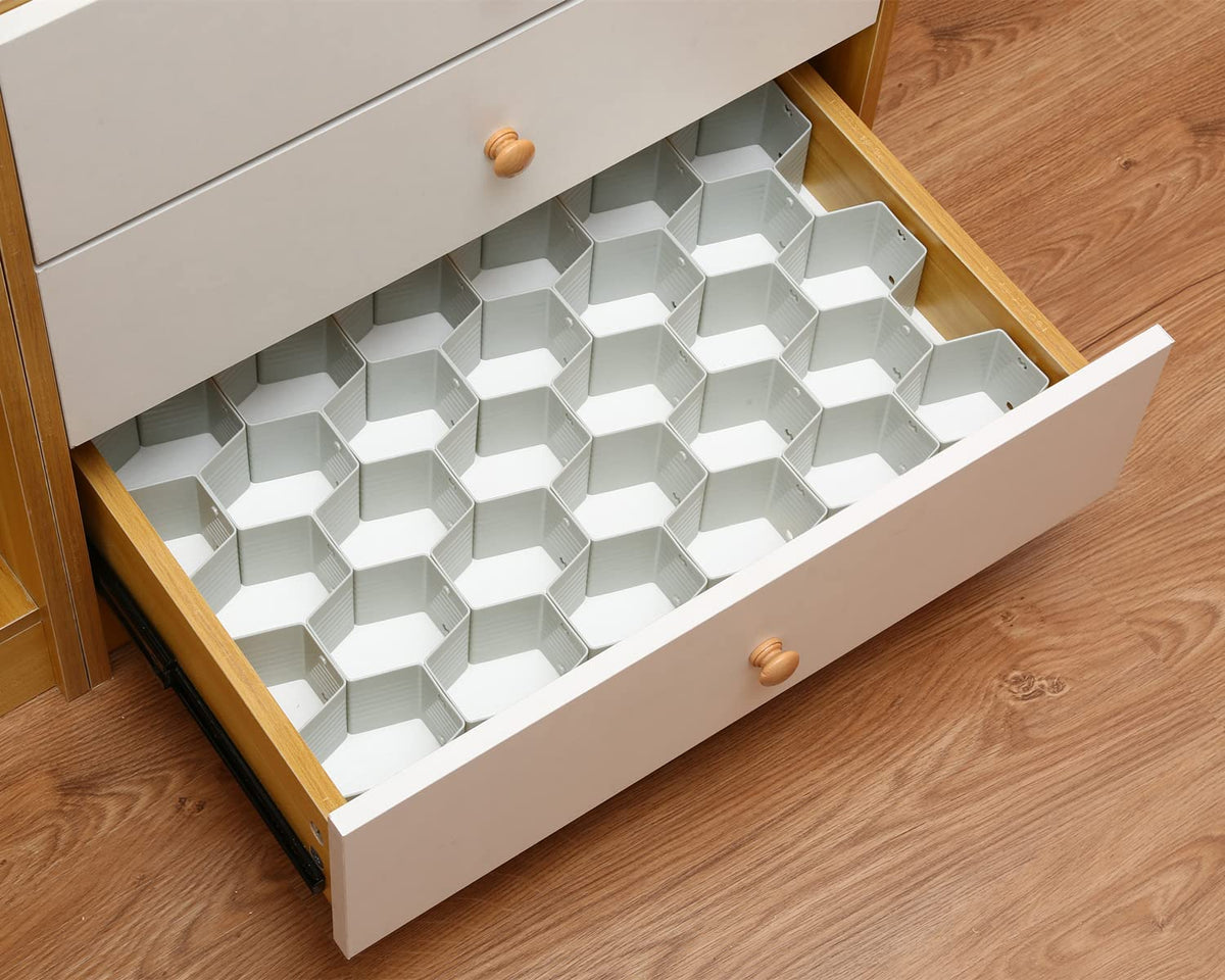 Natzerat Honeycomb drawer organizer and divider, underwear, socks, tie sorter, office supplies and