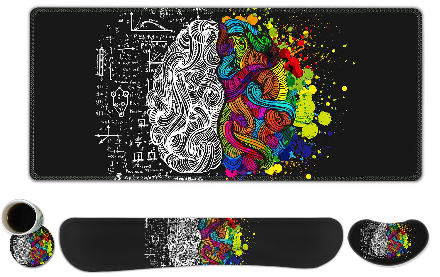ToLuLu Extended Gaming Mouse Pad, Memory Foam Ergonomic Keyboard Mouse Wrist Rest Support Set