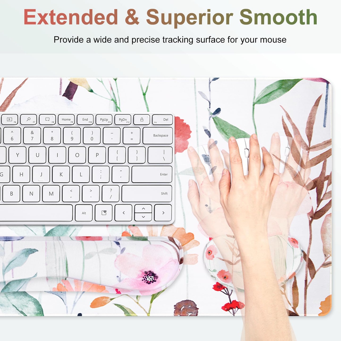 NXZGO Large Gaming Mouse Pad Set, 4 in 1 Extended Keyboard Desk Mat with Wrist Rest, PC Computer
