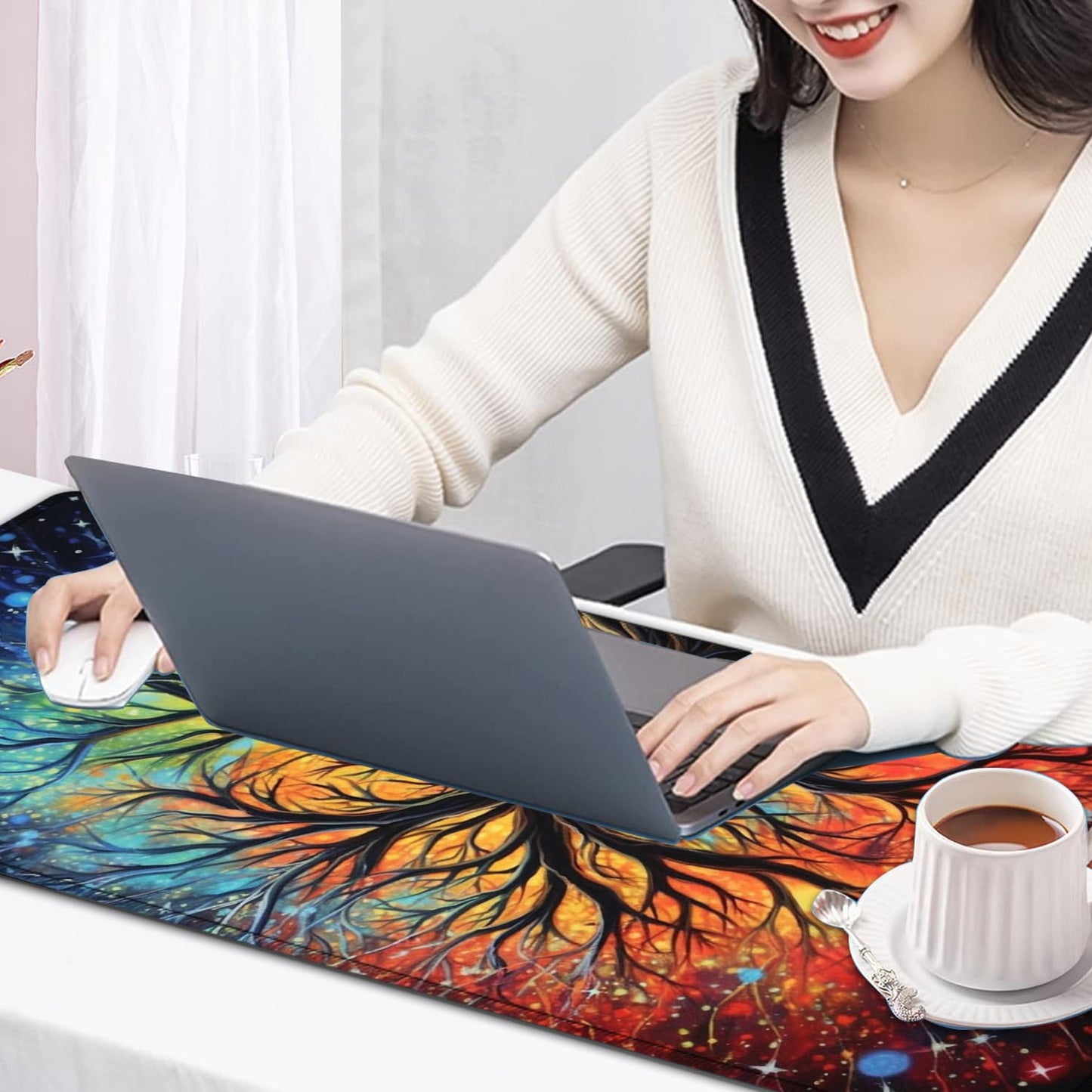Large Mouse Pad, 31.5 x 11.8in Extended Gaming Mouse Pad with Stitched Edges, XXL Mousepad