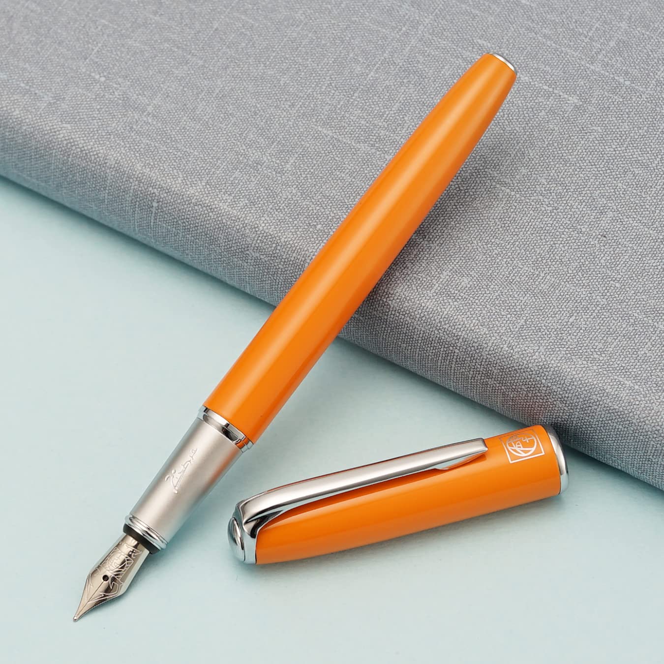 erofa Picasso 916 Orange Fountain Pen with Gift Box Writing Pen Set Medium Nib 0.7mm for Office