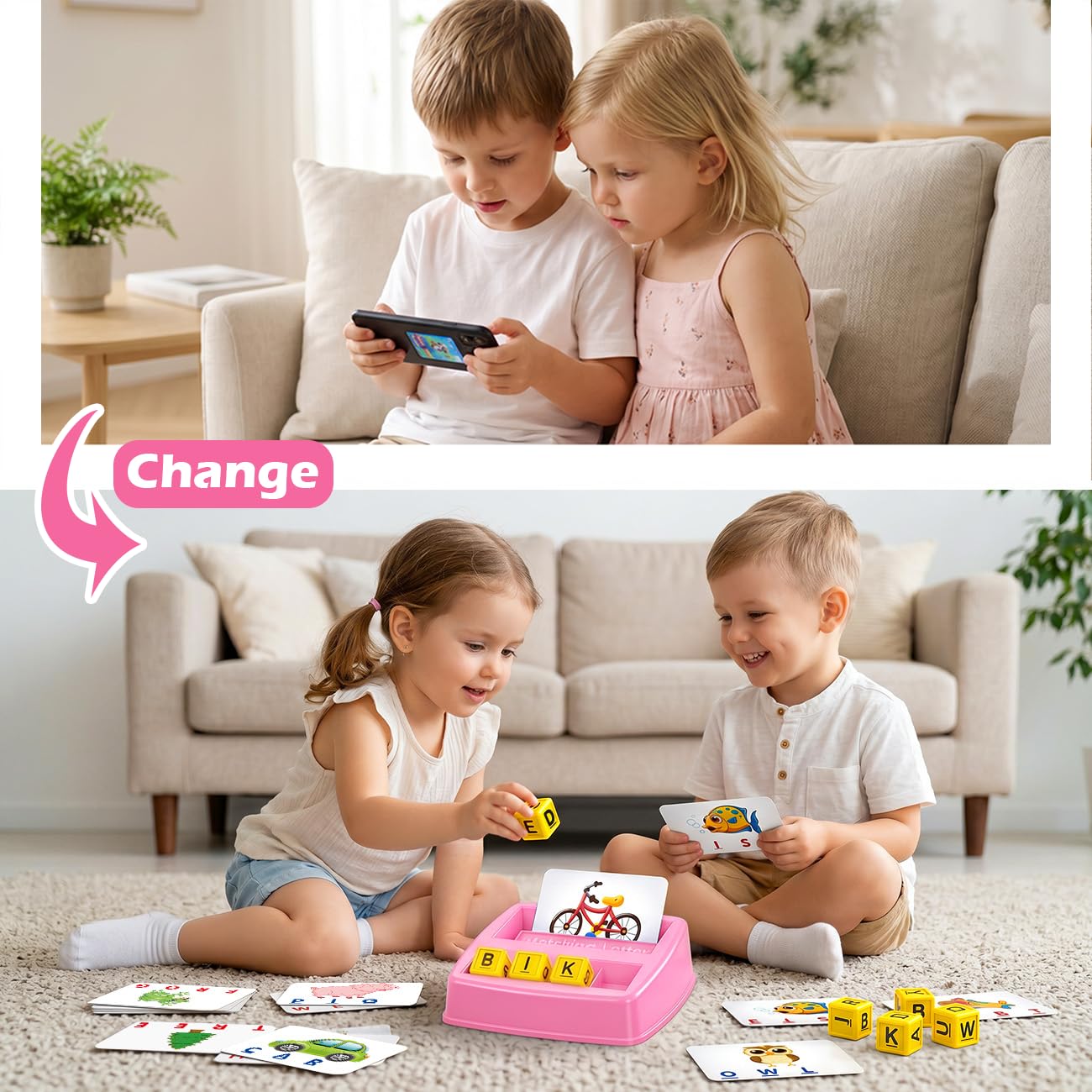 NARRIO Educational Toys for 3 4 5 Year Old Girl, Matching Letter Game Puzzles for Kids Ages 4-6