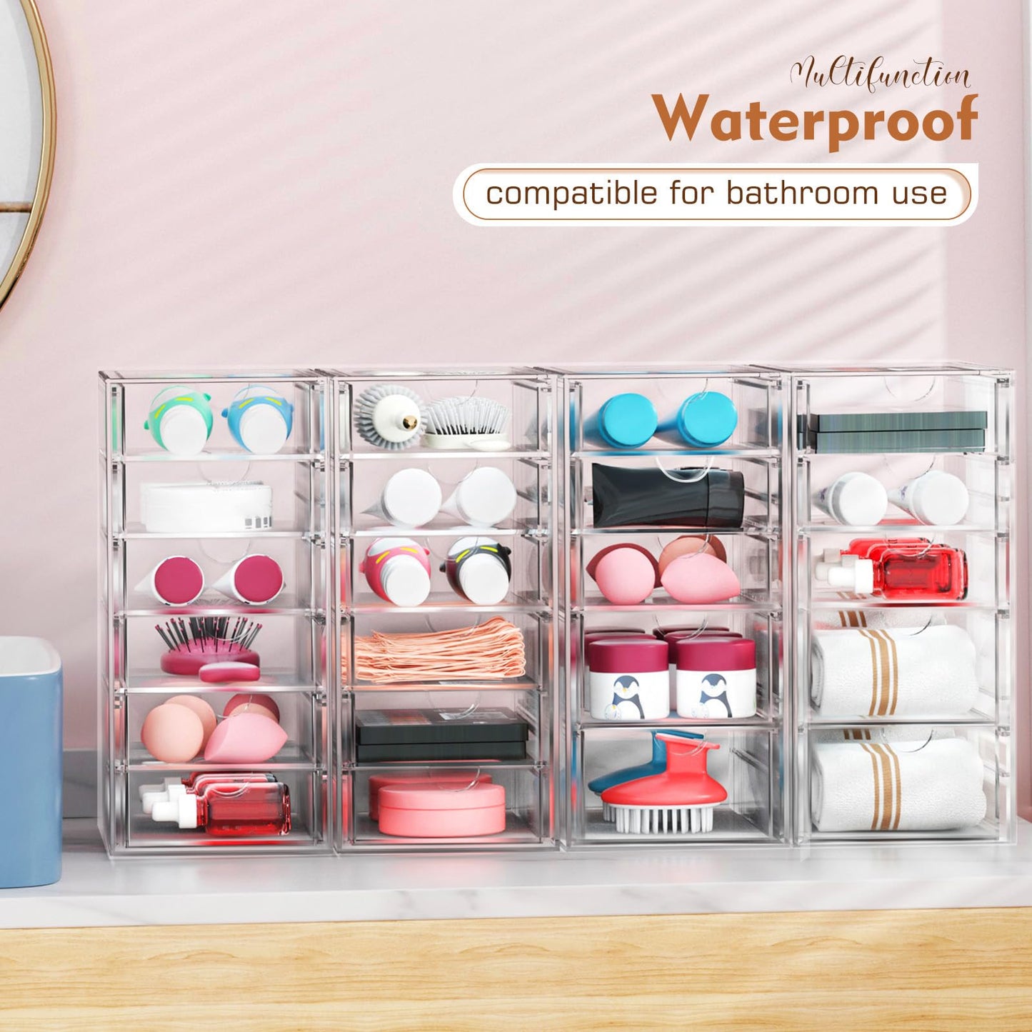 ARSTPEOE 22-Drawer Acrylic Storage & Makeup Organizer for Desk, Bath