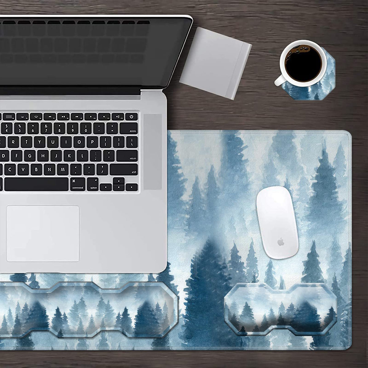 Large Gaming Mouse Pad + Keyboard Wrist Rest + Mouse Wrist Rest Support Set+ Coaster, Ergonomic