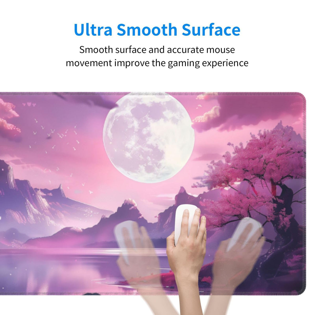 Gaming Mouse Pad Desk Pad,Extended Big Mouse Pad,31.5x11.8 Inch Long Computer Keyboard Mouse Mat
