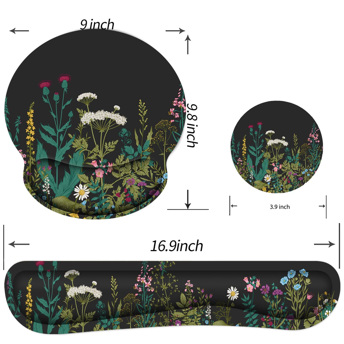 Ergonomic Mouse Pad with Wrist Rest and Keyboard Wrist Rest, Mousepad
