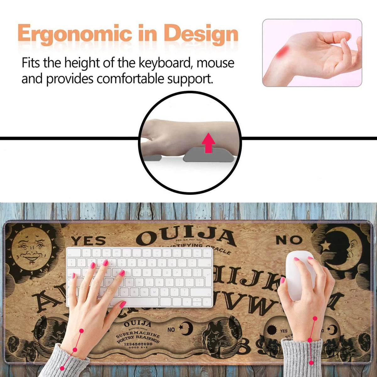 Ergonomic Keyboard Wrist Rest & Mouse Pad Wrist Rest Set, Large XXL Gaming Mousepad 31.5"x 11.8"