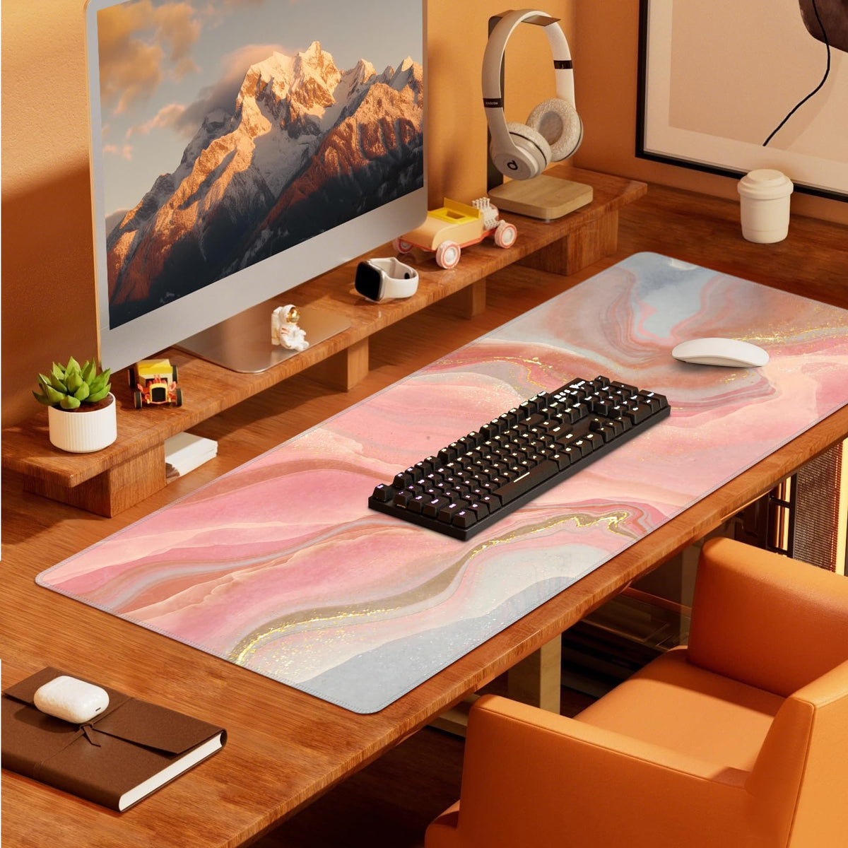Baziabbo Cute Desk Mat,XXL Extended Large Mouse Pad,Gaming Mousepad with Stitched Edge,Non-Slip