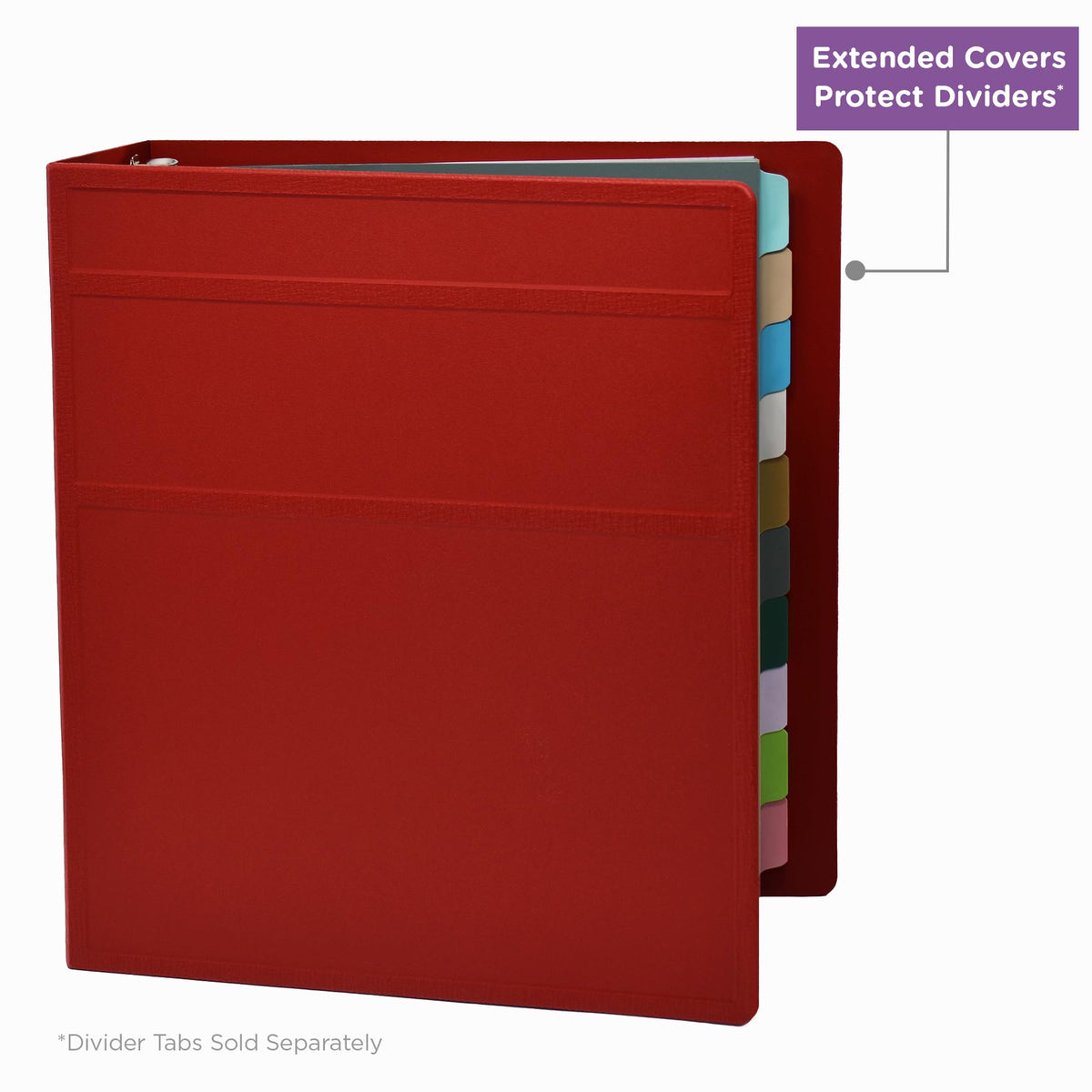 Carstens 2-Inch Heavy Duty 3-Ring Binder - Side Opening, Brick Red, Durable Plastic, Precision