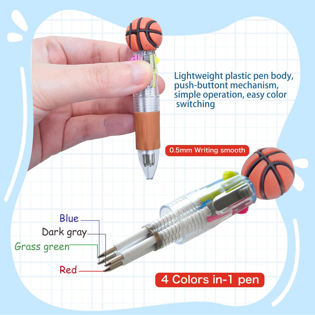 TOEMUR 100 PCS Multicolor Pen Set – 50 Cute Pens Bulk with 50 Pen Bags, Fun Pens for Party Favors