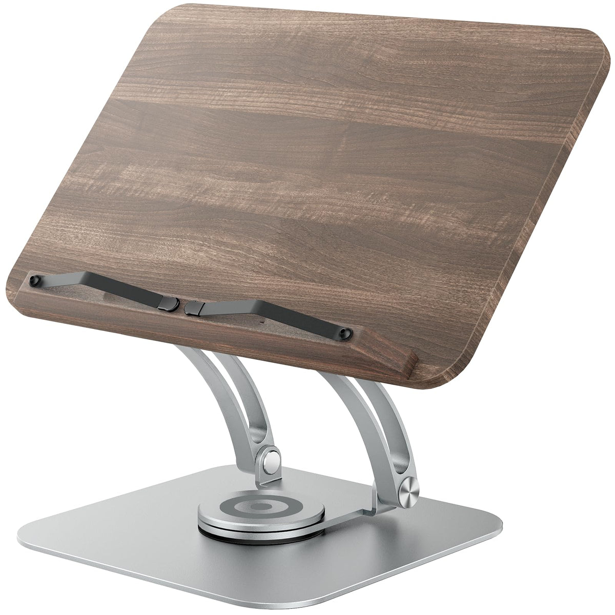 Tounee Book Stand for Reading, Adjustable Book Holder with 360° Swivel Base, Foldable Cookbook
